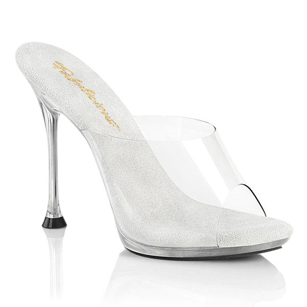 CUPID-401 - Pantoletten - Silber/Transparent von Fabulicious