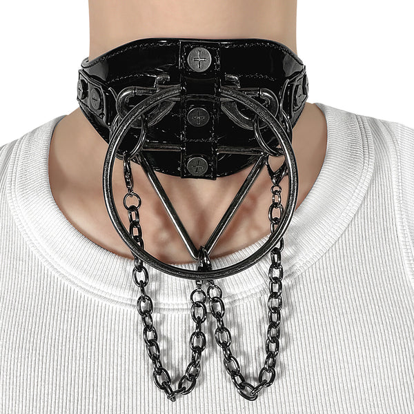 DA-205 Choker Schwarz Lack von DemoniaCult