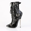 DAGGER-1032 Stiefeletten - Schwarz/Rot Lack von Devious – Ansicht 3