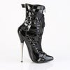 DAGGER-1032 Stiefeletten - Schwarz/Rot Lack von Devious – Ansicht 5