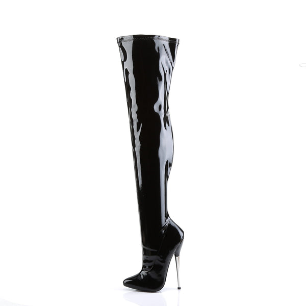 DAGGER-3000 Overknee Stiefel Schwarz von Devious – Ansicht 3