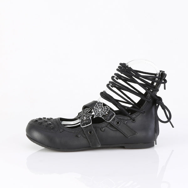DAISY-11 Schnürrschuh - Schwarz Matt von DemoniaCult – Ansicht 3