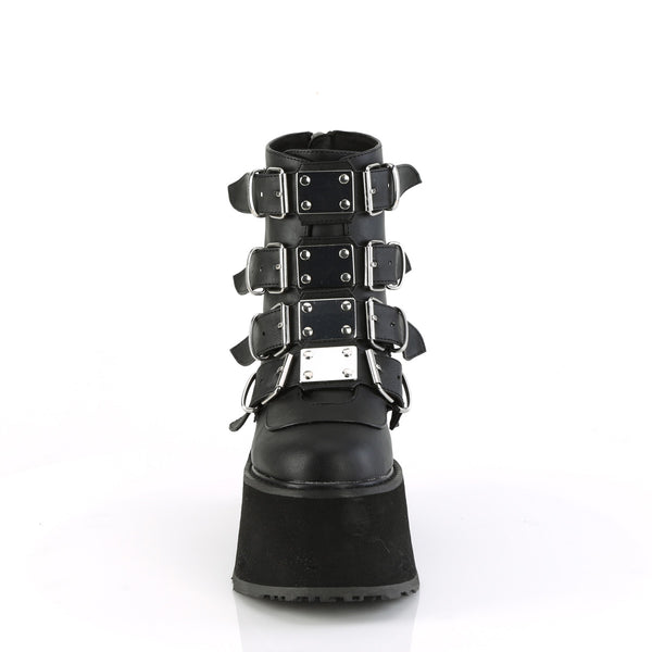 DAMNED-105 Plateau Stiefeletten - Schwarz Matt von DemoniaCult – Ansicht 2