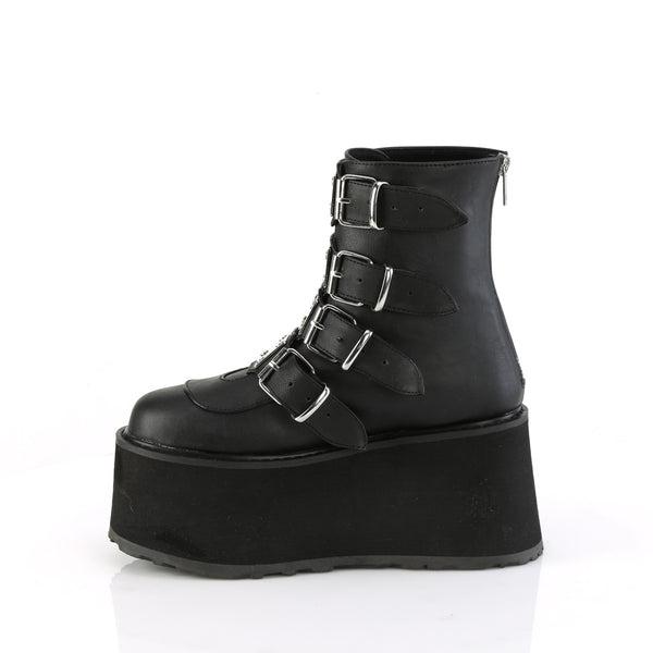 DAMNED-105 Plateau Stiefeletten - Schwarz Matt von DemoniaCult – Ansicht 3