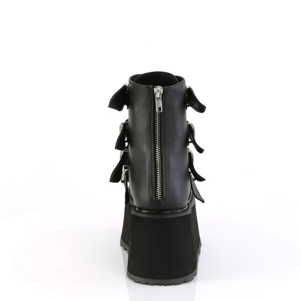 DAMNED-105 Plateau Stiefeletten - Schwarz Matt von DemoniaCult – Ansicht 4