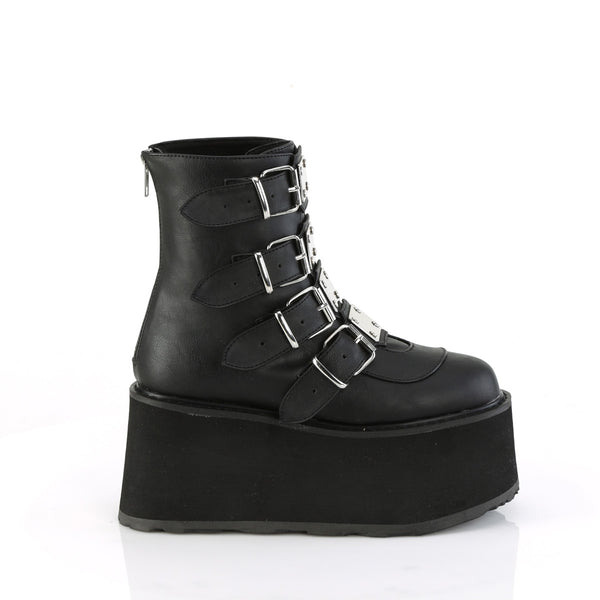 DAMNED-105 Plateau Stiefeletten - Schwarz Matt von DemoniaCult – Ansicht 5