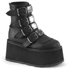 DAMNED-105 Plateau Stiefeletten - Schwarz Matt von DemoniaCult