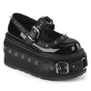 DAMNED-20 Plateau Schuh Mary Janes - Schwarz Lack von DemoniaCult