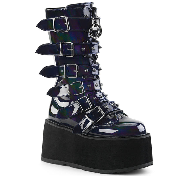 DAMNED-225 Plateau Stiefel Schwarz Lack Holo von DemoniaCult