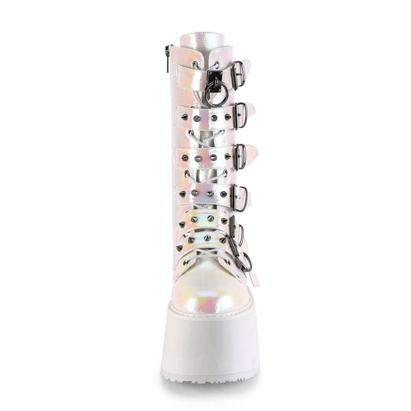 DAMNED-225 Plateau Stiefel Weiss von DemoniaCult – Ansicht 2