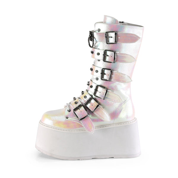 DAMNED-225 Plateau Stiefel Weiss von DemoniaCult – Ansicht 3