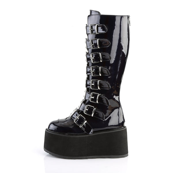 DAMNED-318 Plateau Stiefel Schwarz lack von DemoniaCult – Ansicht 3