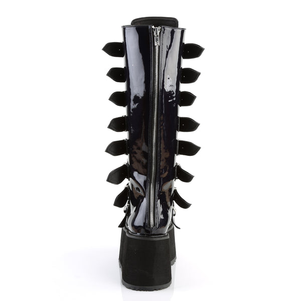 DAMNED-318 Plateau Stiefel Schwarz lack von DemoniaCult – Ansicht 4