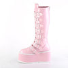 DAMNED-318 Plateau Stiefel - Rosa Lack HOLO Effekt von DemoniaCult – Ansicht 3