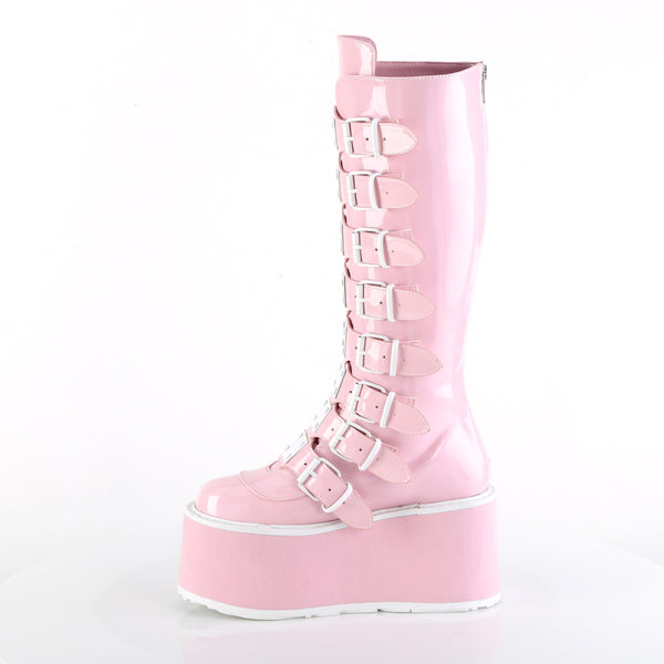 DAMNED-318 Plateau Stiefel - Rosa Lack HOLO Effekt von DemoniaCult – Ansicht 3