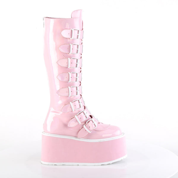 DAMNED-318 Plateau Stiefel - Rosa Lack HOLO Effekt von DemoniaCult – Ansicht 5