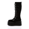 DAMNED-31 Plateau Stiefel Schwarz samt | DemoniaCult SALE
