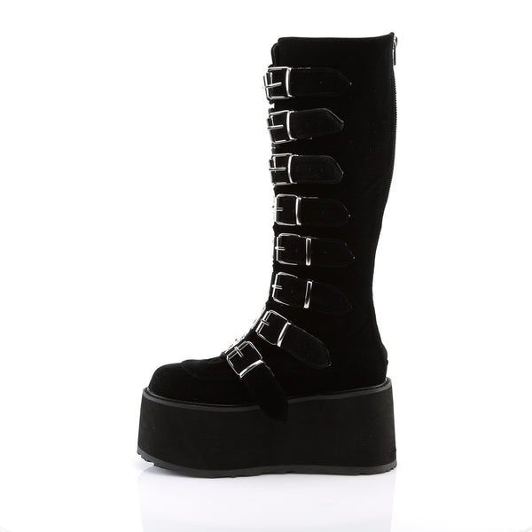 DAMNED-31 Plateau Stiefel Schwarz samt | DemoniaCult SALE