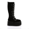 DAMNED-31 Plateau Stiefel Schwarz samt | DemoniaCult SALE
