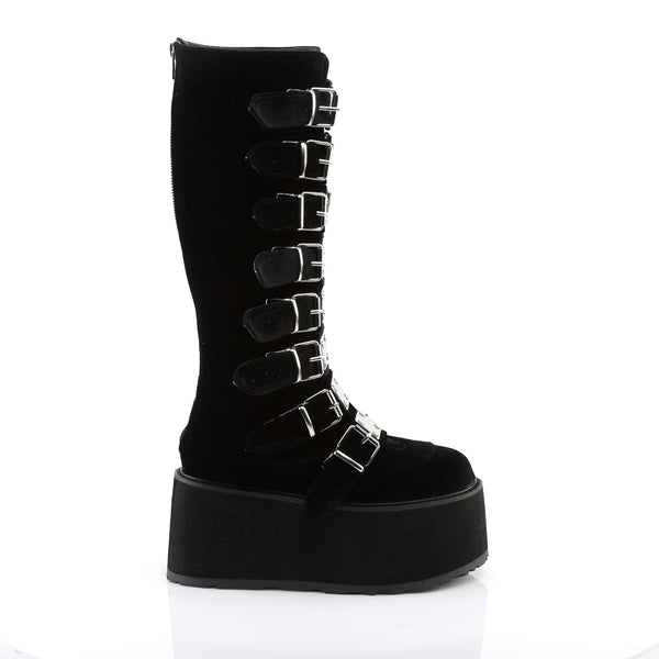 DAMNED-31 Plateau Stiefel Schwarz samt | DemoniaCult SALE