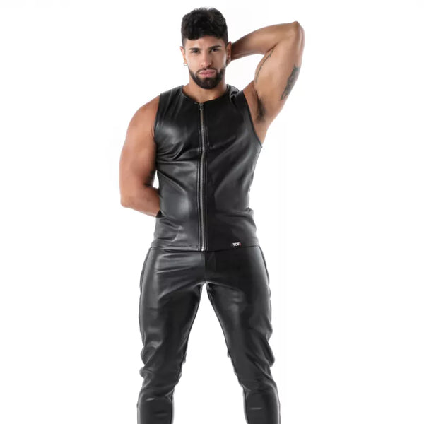 Schwarzes Kinky Zipped-Tank-Top von TOF Paris – Ansicht 2