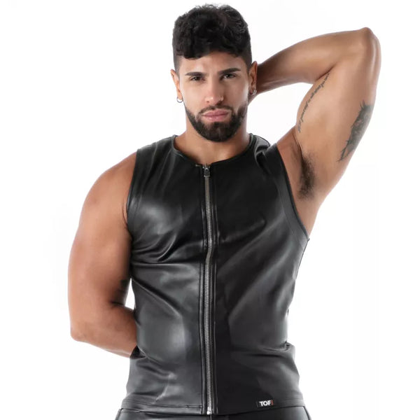 Schwarzes Kinky Zipped-Tank-Top von TOF Paris