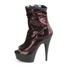 DELIGHT-1008SQ Plateau Stiefeletten Rot | Pleaser