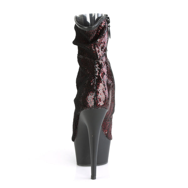 DELIGHT-1008SQ Plateau Stiefeletten Rot | Pleaser