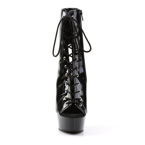 DELIGHT-1016 Plateau Stiefeletten Lack Schwarz von Pleaser – Ansicht 2