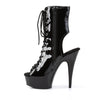 DELIGHT-1016 Plateau Stiefeletten Lack Schwarz von Pleaser – Ansicht 3