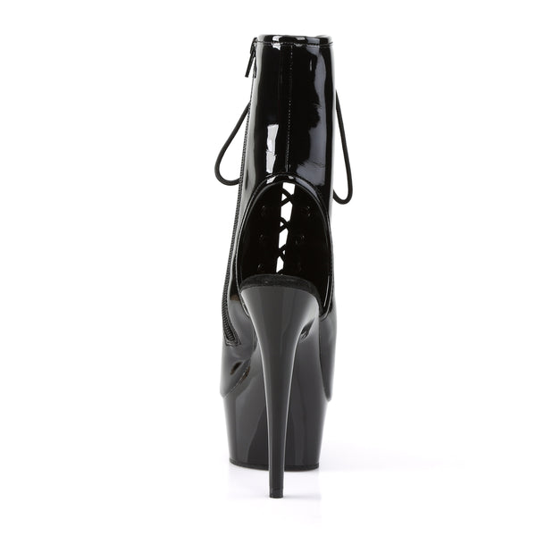 DELIGHT-1016 Plateau Stiefeletten Lack Schwarz von Pleaser – Ansicht 4