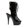 DELIGHT-1016 Plateau Stiefeletten Lack Schwarz von Pleaser – Ansicht 5