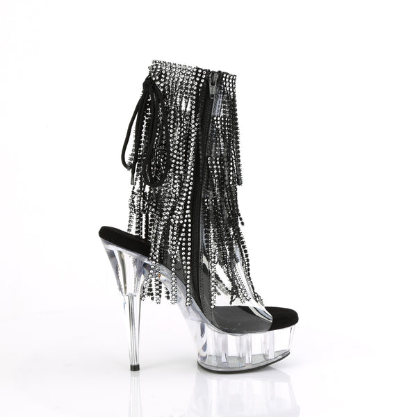 DELIGHT-1017RSF - Plateau Stiefeletten - Schwarz mit Strass von Pleaser – Ansicht 5