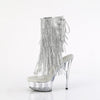 DELIGHT-1017RSF - Plateau Stiefeletten Peeptoe mit offener Verse - Silber von Pleaser – Ansicht 3