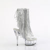 DELIGHT-1017RSF - Plateau Stiefeletten Peeptoe mit offener Verse - Silber von Pleaser – Ansicht 5