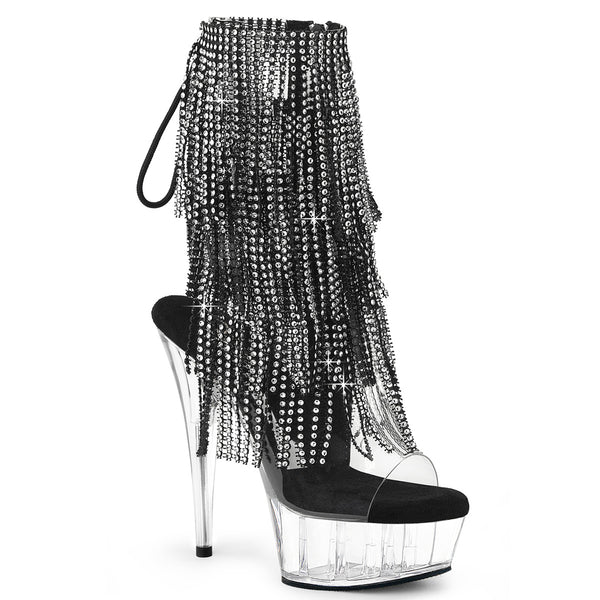 DELIGHT-1017RSF - Plateau Stiefeletten - Schwarz mit Strass von Pleaser