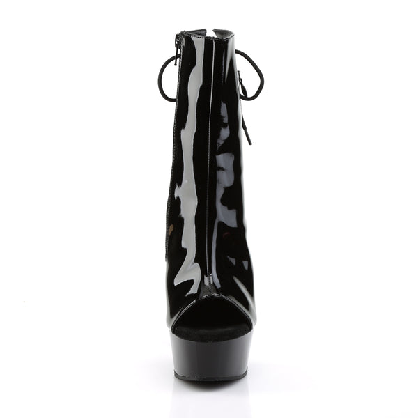DELIGHT-1018 Plateau Stiefeletten Lack Schwarz von Pleaser – Ansicht 2