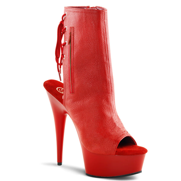 DELIGHT-1018 Plateau Stiefeletten Rot Matt von Pleaser