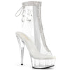 DELIGHT-1018C-2RS - Plateau Stiefeletten - Transparent mit Strass von Pleaser