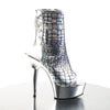 DELIGHT-1018HG Plateau Stiefeletten Silber von Pleaser – Ansicht 5