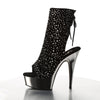 DELIGHT-1018RS Plateau Stiefeletten Schwarz Glitzer von Pleaser – Ansicht 3