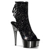 DELIGHT-1018RS Plateau Stiefeletten Schwarz Glitzer von Pleaser