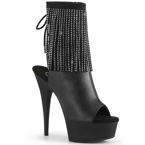 DELIGHT-1018RSF Plateau Stiefeletten Schwarz von Pleaser