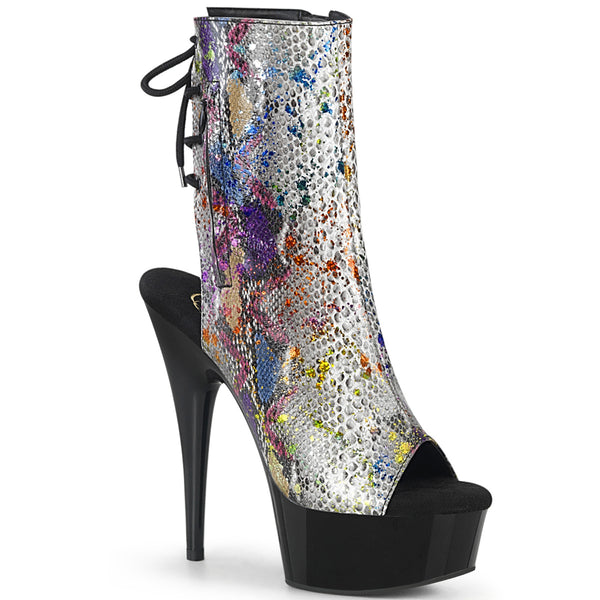 DELIGHT-1018SP Plateau Stiefeletten Schlangenprint von Pleaser