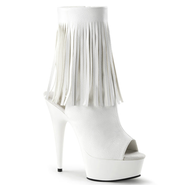 DELIGHT-1019 Plateau Stiefeletten Weiß von Pleaser