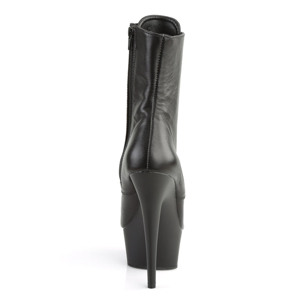 DELIGHT-1020 Plateau Stiefeletten Leder Schwarz | Pleaser