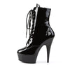 DELIGHT-1020 Plateau Stiefeletten Lack Schwarz | Pleaser