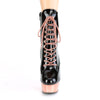 DELIGHT-1020 Plateau Stiefeletten Schwarz/Rose Gold | Pleaser
