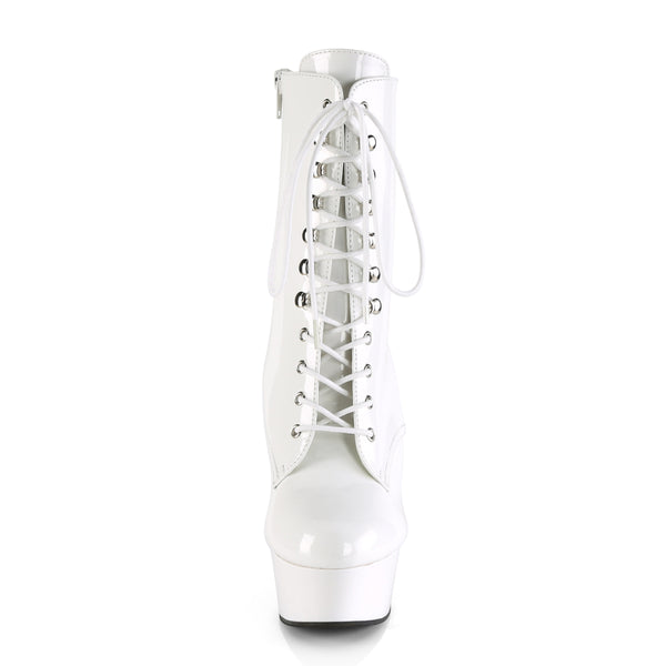 DELIGHT-1020 Plateau Stiefeletten Lack Weiß | Pleaser