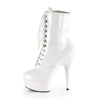 DELIGHT-1020 Plateau Stiefeletten Lack Weiß | Pleaser